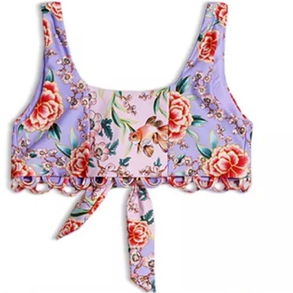 AGUA BENDITA Floral Print Bikini Top (613)